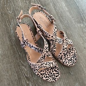 NWOT Madewell Animal Print Heel Sandal